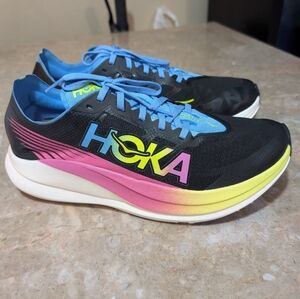 Hoka One One U Rocket X 2 Black Athletic Marathon Running Shoes Mens Size 13
